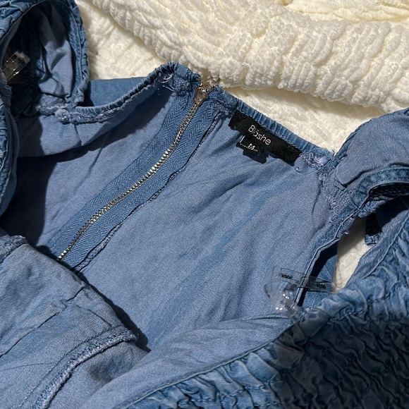 NWT blashe soft ruffly denim looking top - Picture 6 of 8